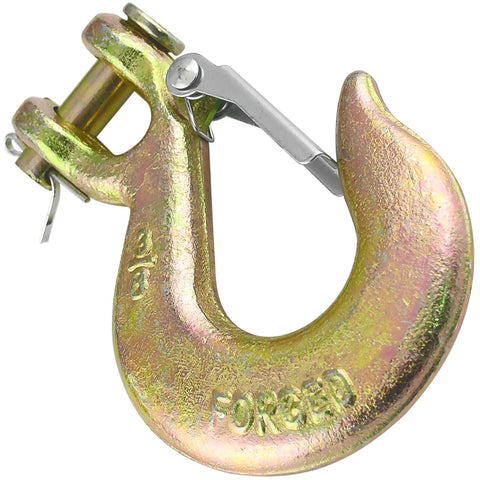 Three Eighths Inch Clevis Slip Hook With Latch Grade 70 Forged Steel 18,000 Lbs Capacity Heavy Duty Chain Hook For Towing Rigging And Industrial Use Spring Loaded Safety Latch For Quick Secure Attachments