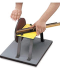 Precision Picture Framing Sander F200 Two Built For Pros Pro Grade 45 Degree Miter Cuts With A 10 Inch Hand Operated Wheel in use