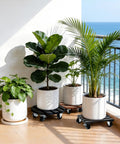 2 Pack Plant Caddies With 360 Degree Lockable Smooth Sliding Wheels For Indoor Outdoor Use Durable Rolling Plant Stands Ideal For 12 Inch Pots