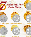 Image of All In One Pasta Press Attachment For Stand Mixers With 7 Interchangeable Plates Spaghetti Bucatini Rigatoni.