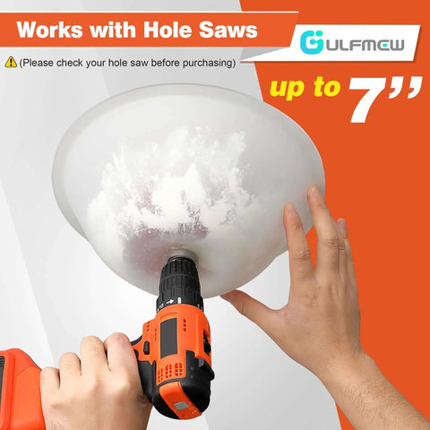 Gulfmew 1-pack drill dust bowl attached to drill; transparent silicone dust collector for hole saws
