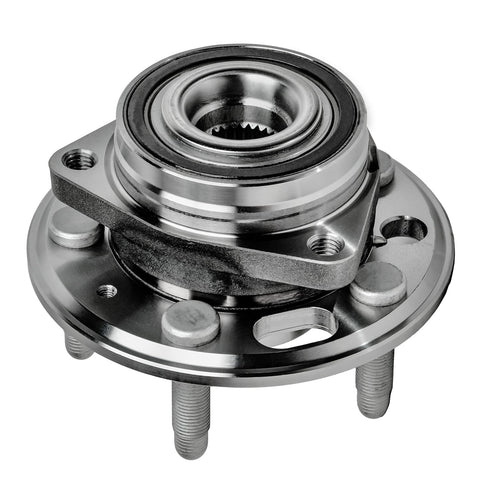 Front view of 4 Piece Front And Rear Wheel Bearing Hub Assembly Replacement For Chevy Malibu 2013 2015 Impala 2014 2017