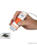 Handheld 5MP digital microscope in hand, 5MP Handheld Digital Microscope With 20X To 200X Magnification And True IR Cut Lens For Clear Detail On Coins, Circuits, Textiles, Insects And More, High Resolution Images And VGA Video.
