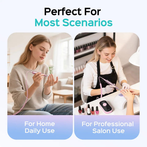 Rechargeable Electric Nail Drill 40000 RPM With Portable Nail File And Storage Stand used at home and salon sessions