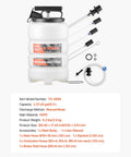 VEVOR fluid extractor with 9.5 L white HDPE tank, manual pump and long hoses for oil changes.