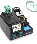 200W Micro Soldering Kit With Pro Grade Precision Iron Station showing digital display and dimensions.