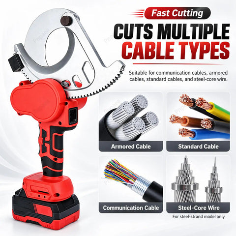 Get Your Grit On With This Badass 21V Brushless Cordless Combo Kit Featuring A Killer Ratcheting Cable Cutter And Angle Grinder. Alloy Steel Blades Rip Through 100Mm Armored Copper And Aluminum Cables In No Time For Professionals. Cable cutter with alloy steel blade for armored, standard, communication cables and steel-core wire.