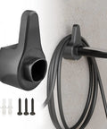 Skip The Tangled Cord Drama Grab This Heavy Duty Wall Mount EV Charger Holder For Tesla Plugs. Black polypropylene mount with cables.