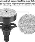 Close-up of Beefed Up Heavy Duty Adjustable Leveling Feet Kit 12 Pcs showing felt-padded backing and precision threaded adjustment