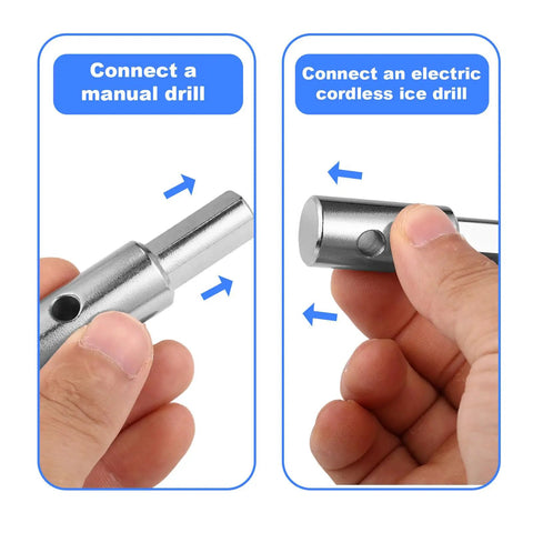 Stainless Steel Ice Auger Drill Bit Adapter Turns Your Manual Auger Into Electric Power Fits One Half Inch And One Quarter Inch Chuck Holes