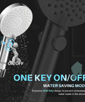 High Pressure Kickin Rain Shower Head With Handheld Unit 4.5 Inch Shower Head Three Settings Pause Switch close-up
