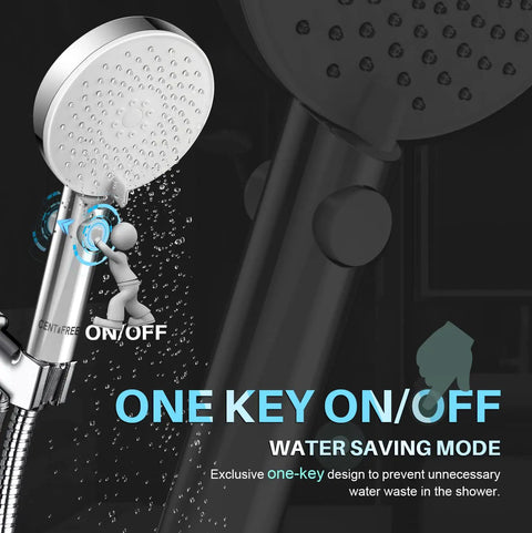 High Pressure Kickin Rain Shower Head With Handheld Unit 4.5 Inch Shower Head Three Settings Pause Switch close-up