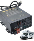 Smooth Operator RV Power Converter Swaps 110V AC To 12V DC With Zero Drama, showing the back with connections and power cable.