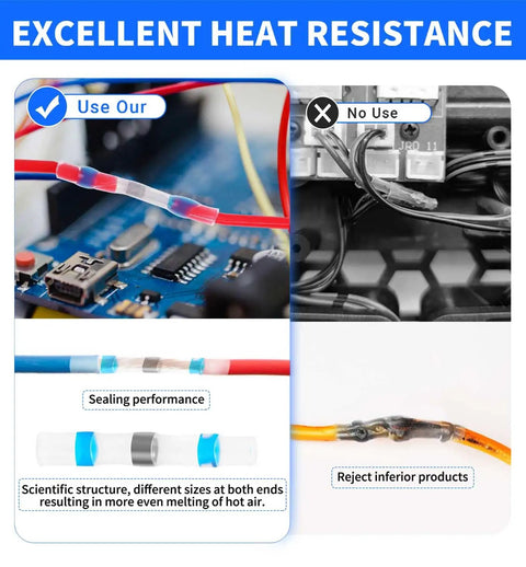 Image showing 1118 Piece Waterproof Solder Seal Wire Connectors Kit with heat-resistant features for automotive wiring.