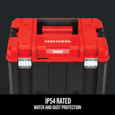 VersaStack Deep Tool Box Lockable 17 Inch Organizer with Removable Tray and IP54 Water Dust Protection, top view