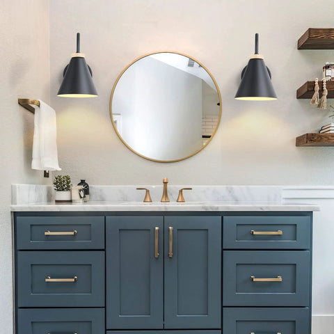 Two Pack Battery Operated Wireless Wall Sconces With Remote Dimmable Bulbs No Wiring Needed For Chic Indoor Decor in bathroom