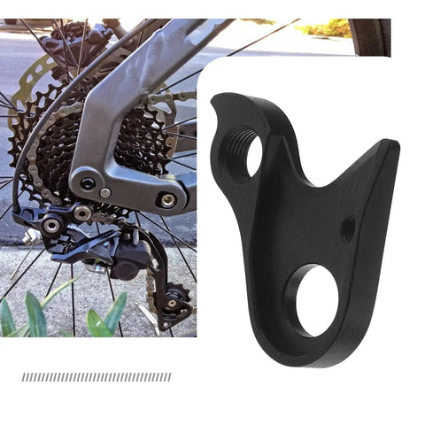 Rear Derailleur Hanger Tail Hook For Mountain Bike Compatible With Haibike Xduro Sduro shown detached and on bike