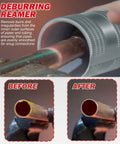 Heavy Duty Tubing Reamer Kit For One Quarter To One And A Quarter Inch Pipes Inner Or Outer Deburring Tool in action