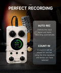 All In One Drum Looper And Guitar Pedal With Hundred Memory Slots And Three Hundred Minutes Of Total Recording Time One Point Three Inch Touchscreen shown with auto record feature.