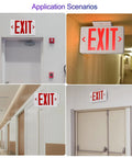 Red LED Exit Sign With Battery Backup Hardwired Emergency Exit Light UL Listed For AC 120/277V 6 Pack in various settings