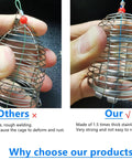 Comparison of carp fishing bait cage feeders, iron wire vs stainless steel, featuring Set Of 10 Carp Fishing Bait Cage Feeder Baskets.