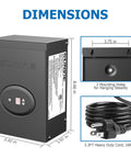 Dimensions of 200W Low Voltage Landscape Transformer With Timer And Photocell Sensor Waterproof Ideal For LED Landscape Lighting Path Lights And Outdoor Spotlights From 120V To 12V ETL Listed