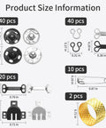 Image of Must Have 224 Pcs Sewing Hooks And Eyes Closure Set With varied size hooks, eyes, snaps, pins, and thimbles.