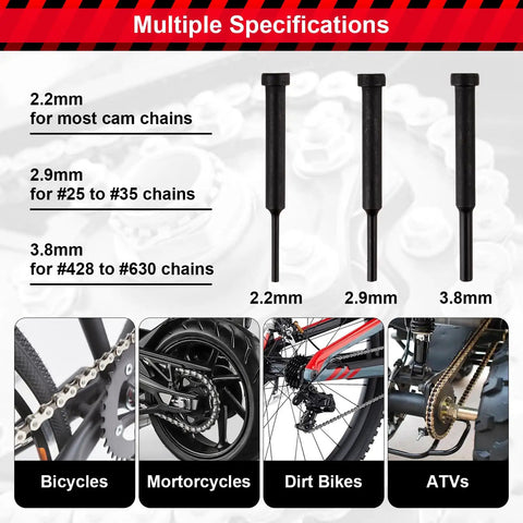 Beast Pro Grade 13 Piece Motorcycle Chain Breaker Tool Kit with Rivet Tool Set heavy-duty pins for bikes and ATVs