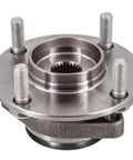 Front view of Front Hub Bearing Assembly for 2007 to 2012 Nissan Versa 4 Lug without ABS, Bolt On Direct Fit, 25 Spline Ball Bearing, Pre Greased