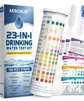 No Fuss 23 Parameter Water Test Kit With 158 Strips includes test strips and color chart for easy home water testing.