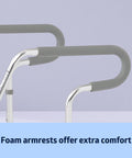 Adjustable Toilet Safety Rail For Medical Patients And Care Facilities Rock Solid Mount Fits Standard Or Elevated Seats with foam armrests