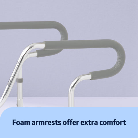 Adjustable Toilet Safety Rail For Medical Patients And Care Facilities Rock Solid Mount Fits Standard Or Elevated Seats with foam armrests