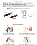 Diagram of Hard Cable Jacket Strippers For Pros with models RCS 158 and RCS 114, including usage instructions and features.