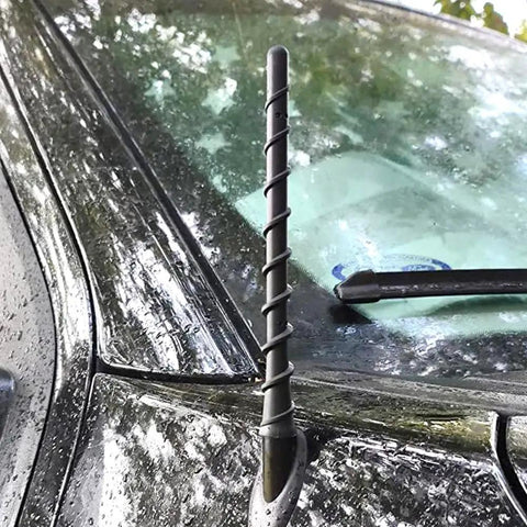 Close-up of 7 Inch Spiral Flexible Rubber Antenna Replacement for Toyota Tundra and Tacoma 2000 2025 with easy install on car