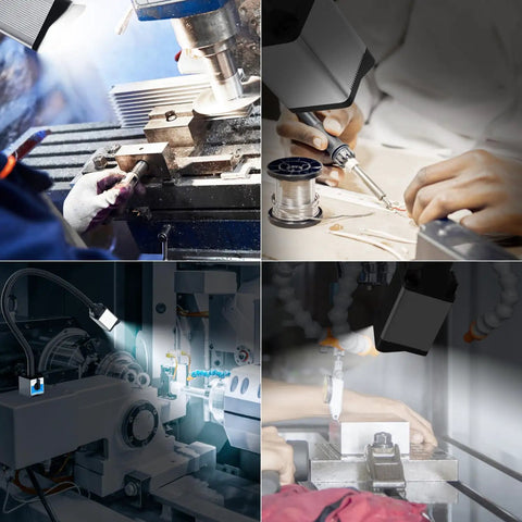 Badass Magnetic Work Light With Smooth Bend Tube 1600 Lumen Ip66 Waterproof Led Machine Lamp illuminating CNC machine tasks.