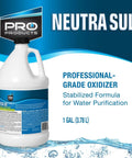 Neutra Sul Professional Grade Water Purification Oxidizer 1 Gallon Bottle 4 Pack Odor Busting And Impurity Eliminator With Stabilized Formula A Smarter Hydrogen Peroxide Alternative For Clean Fresh Water - front view of one bottle