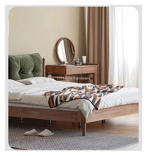 Bedroom featuring a bed with Black Adjustable Sofa And Table Legs Heightening Bracket Set For Bed Frames And Furniture Support