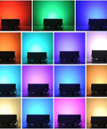 Security Lights 50W Led Floodlight Ip65 Waterproof Led Spotlight with various colorful lighting effects displayed.