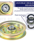 Idler Pulley Kit Replaces 753-08171 756-04129B 956-04129, close-up of double-sealed bearing with plastic sealing cap