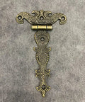 Two Piece Vintage Brass Cabinet Butt Hinges Super Smooth Non Squeak Hardware For Jewelry Boxes Woodworking Crafts And Furniture Totally Foolproof Upgrades With Dead Solid Reliability And Killer Style 113X69Mm detailed ornamental hinge design