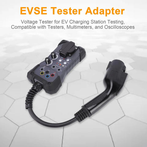 Pro Level EVSE Diagnostic Adapter For Hassle Free Charging Station Simulations with voltage tester and universal 4mm socket.