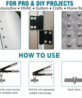 Pop Rivets Assortment Kit With 600 Pieces, 15 Sizes, Dome Head Blind Rivets shown installed on metal surfaces with usage instructions