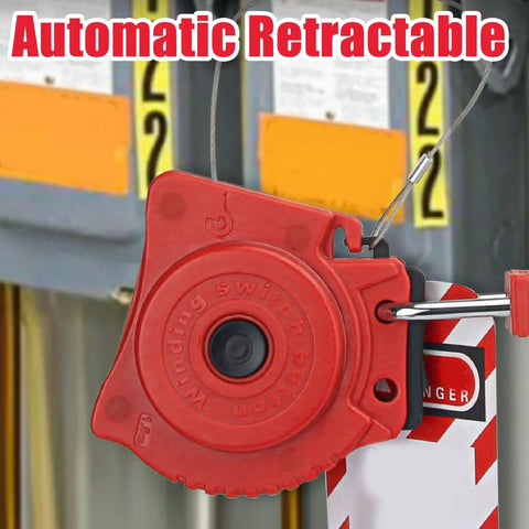 Pro Grade Lockout Tagout Cable Lock With Stainless Steel 2mm Retractable Cable Adjustable Lockout Device for worksite safety
