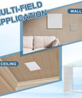 Heavy Duty Access Panel For Drywall 14 By 10 Inch shown installed on wall and ceiling, sleek white ABS plastic.