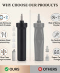 Pro Watch Repair Air Pump Tool With Crystal Removal Key for one piece case watches, stainless steel and ABS build.