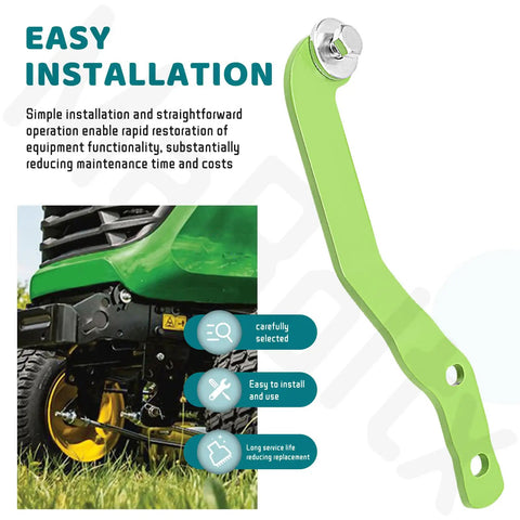 Deck Towing Arm Rear Lift Linkage Bracket Replacement Part For Lawn And Garden Tractors LX255 LX266 LX277 LX279 LX280 LX288 LX289 GT225 GT235 GT235E GT245 GX255 M153358 M138849 beefed up heavy duty construction, green steel bracket