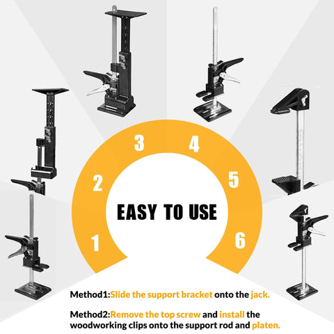Image showing Get Your Kicks On With This Badass Cabinet Jack Duo Lifting Up To 330 Lbs Adjustable for easy manual lifting.