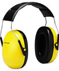 Over The Head Earmuffs With Pivoting Ear Cups For Max Hearing Protection Optime 98 H9A Style with yellow and black design