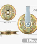 Heavy Duty Garage Door Pulley Kit With 3 Inch Pulleys And 3 Eighths Inch Track Kit Includes 8 Golden Pulleys 8 Silver Clevis Forks