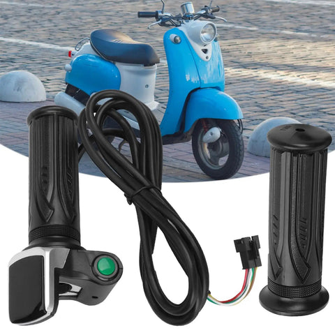 Electric Bike Throttle Grip With Key And LCD Display For 36V And 48V E Bikes And Scooters Speed Governing Thumb Throttle Waterproof 6 Core Cable Durable Ebike Throttle Bolt Kit For Smooth Acceleration